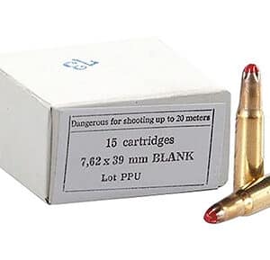 PPU PPB739 Blank Ammo  7.62x39mm 15 Per Box/96 Case