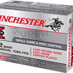 Winchester Ammo X22S Super X  22Short 29gr Lead Round Nose Low Noise Copper Plated 50 Per Box/100 Case
