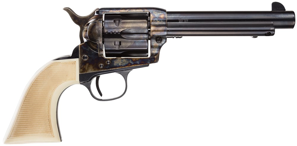 Taylors and Company 555127 Marshal .45 Long Colt revolver with 5.50-inch blued barrel and checkered white grip