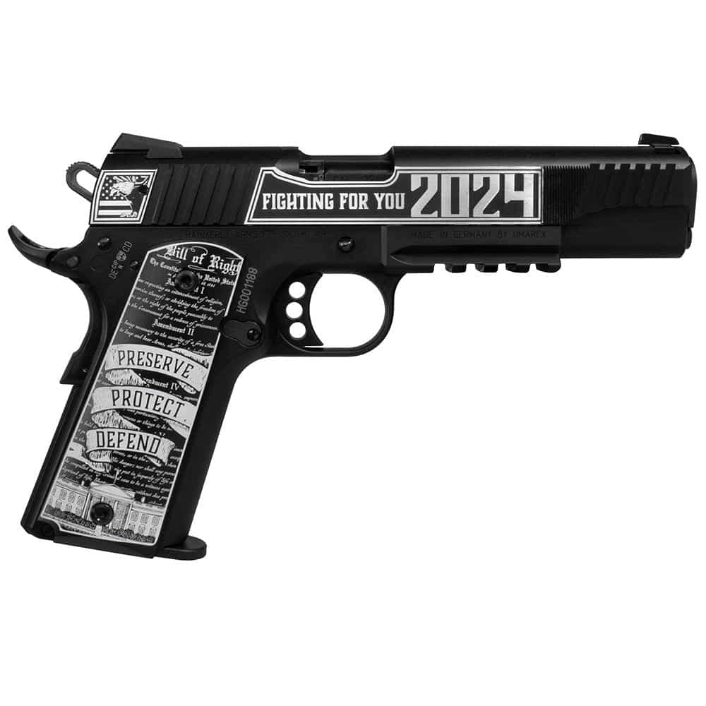 Walther Hammerli Forge H1 .22 LR pistol with 'Trump 2024' laser-engraved slide and grip