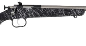 Davey Crickett Crickett .22 LR youth single-shot rifle with 16.1-inch stainless barrel and black synthetic stock with white w