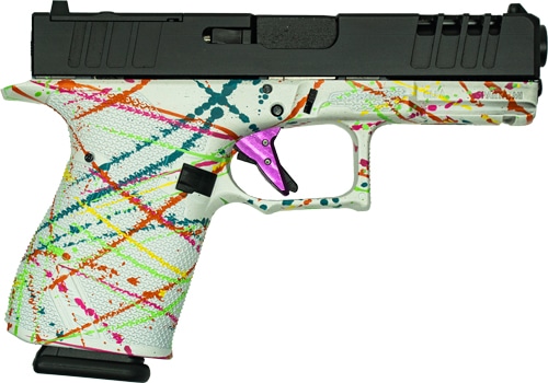 Great Lakes GL19SWHT Striker 9mm pistol splatter white frame black slide