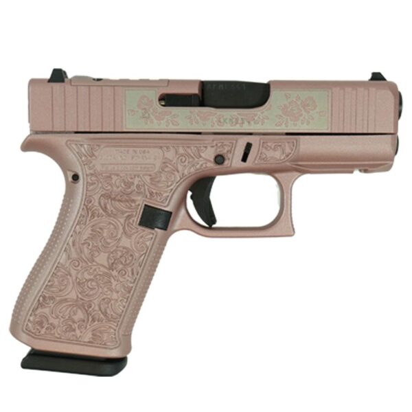 GLUX4350201FRGROC 1 Glock 43X "Glock & Roses" Pink Optic Cut Handgun 9mm Luger 10rd Magazines(2) 3.4" Barrel Accessory Rail USA Made