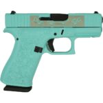 GLUX4350201FRGRP 1 Glock 43X "Glock & Roses" Robin's Egg Blue Handgun 9mm Luger 10rd Magazines(2) 3.4" Barrel Accessory Rail USA Made