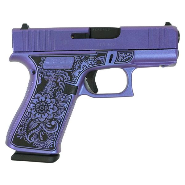 GLUX4350201FRMDLFEPP 1 Glock 43X "Mandala" Purple Pearl Handgun 9mm Luger 10rd Magazines(2) 3.4" Barrel Accessory Rail USA Made