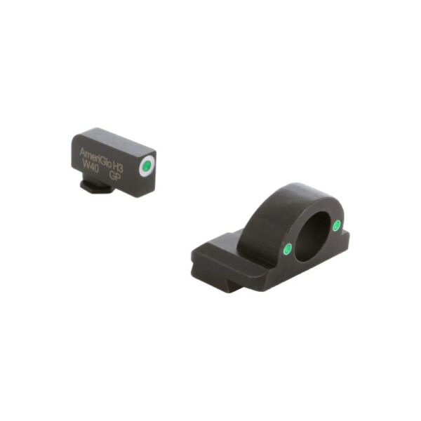 KQGL4125 1 Ameriglo Tritium Ghost Ring Handgun Sight for Glock 42/43/43x/48 Green Rear Green with White Front