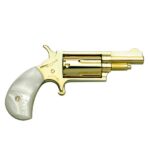 NDNAA22MGE 1 NAA Gold Plated .22 Magnum Handgun .22 Mag 5rd Capacity 1.625" Barrel Gold with Pearl Grips