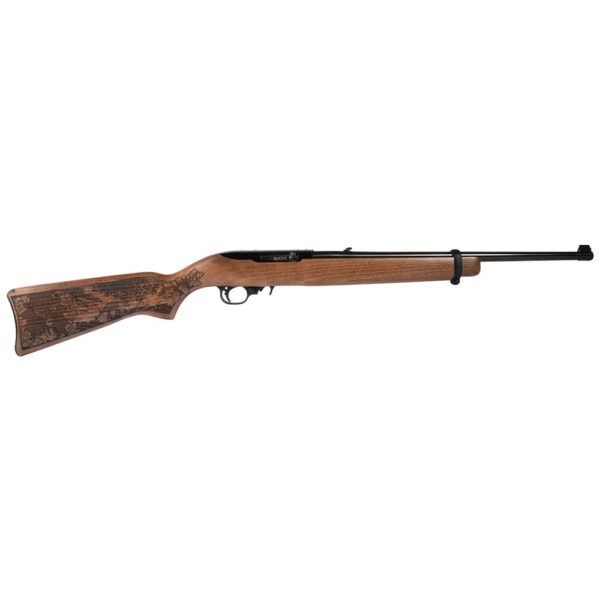 Ruger1022WhitetailUpdated R Ruger 10/22 Custom Engraved Whitetail Series Carbine Rifle .22 LR 10rd Magazine 18.5" Barrel Wood