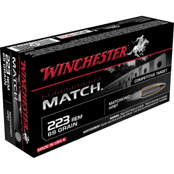 WNS223M2 1 Winchester Match Rifle Ammunition .223 Rem 69 gr. BTHP 3060 fps 20/ct