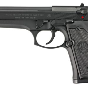 Beretta 92FS 9mm pistol with 4.9-inch barrel and black polymer grips