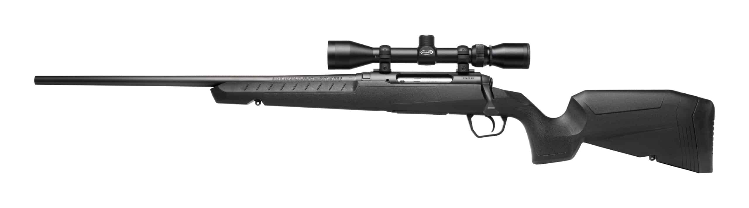 Savage AXIS XP 7mm-08 Remington left-hand compact rifle with 20-inch barrel and black synthetic stock