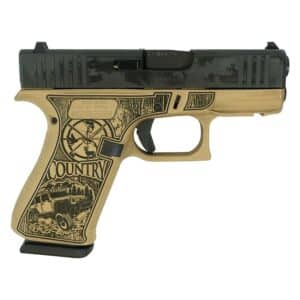 Glock 43x Fs 9mm W Front Rails Country Engr Distressed Sand Glux4350201frctrysd. Psd.psd 0003 Right