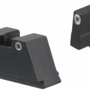 AmeriGlo GL349 Optic Compatible Sight Set for Glock  3XL Tall Green Tritium White Outline Front Sight-Green Tritium White Outline Rear Sight