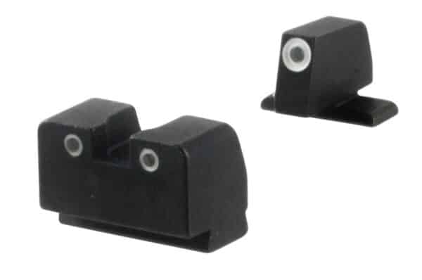 AmeriGlo SG181 Optic Compatible Sight for Sig Sauer  Tall Suppressor Green Tritium White Outline Front Sight-Green Tritium White Outline Rear Sight