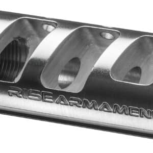 Rise Armament RA701308SLVR RA-701  Silver Stainless Steel with 5/8"-24 tpi Threads & 2.50" OAL 1.35" Diameter for 7.62x51mm NATO AR-Platform