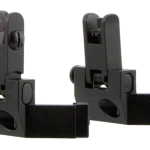 TacFire IS003 45 Degree Flip Up Iron Sight/Springloaded  Black Anodized Front and Rear for AR-Platform