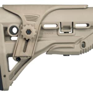 FAB Defense FXGLSHOCKCP GL-Shock  Buttstock for AR-15/ M16/ M4 w/Adjustable Cheek-Rest & Anti-Rattle Mechanism Flat Dark Earth Mil-Spec Reinforced Polymer