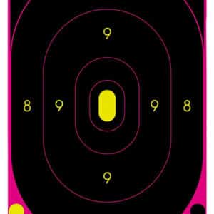 Birchwood Casey 34633 Shoot-N-C Reactive Target Self-Adhesive Paper Black/Pink 12"x18" Oval Silhouette 100 Pack