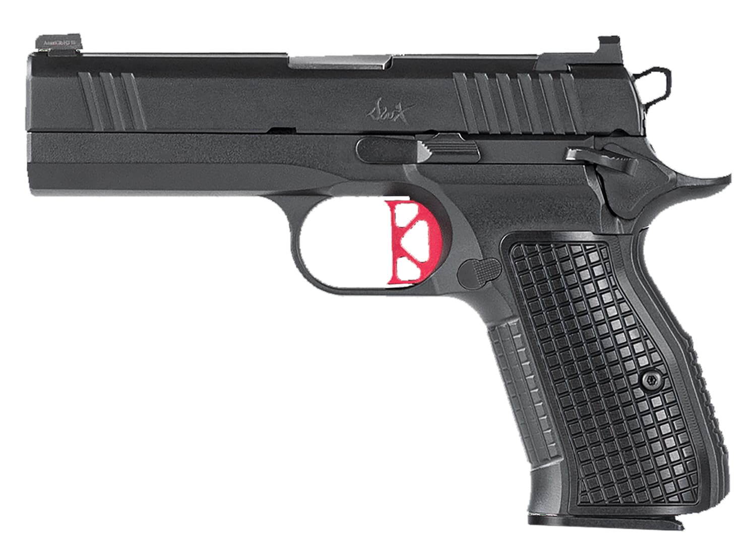 Dan Wesson DWX C 9mm compact pistol with 4-inch barrel and DLC black finish