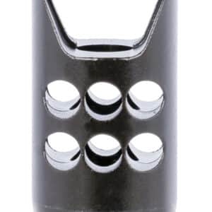 Ruger 90698 Hybrid Muzzle Brake  35 Caliber Black Matte Steel with 1/2"-28 tpi Threads, 2.20" OAL & 1" Diameter