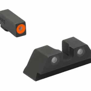 Meprolight USA 402243131 Hyper-Bright  Green Tritium Orange Outline Front Sight-Green Tritium Black Outline Rear Sight Glock 17/17L/19/22