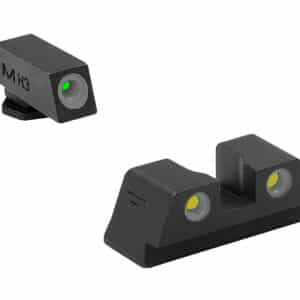 Meprolight USA 102203201 Tru-Dot  Green Tritium White Outline Front Sight-Yellow Tritium White Outline Rear Sight Glock 42/43/43X/48