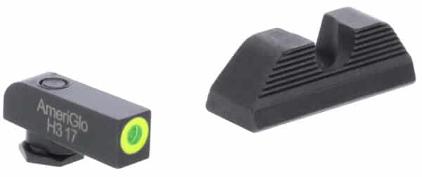 AmeriGlo GL352 Protector Sight Set for Glock  Green Tritium LumiGreen Outline Front Sight-Black Serrated Rear Sight