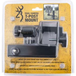 Browning Trail Cameras CTM T-Post Mount  Black Powder Coated Steel Fits Browning Trail Cameras