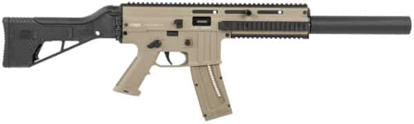 Mauser Rimfire 4150024 M-15 SD 22 LR 22+1 16.50" Barrel w/Faux Suppressor, Steel Receiver w/Tan Finish, Flip Up Front & Rear Sights, Side Folding Stock w/Adjustable Cheekrest, Manual Thumb Safety