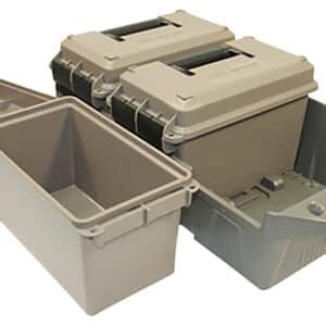 MTM Case-Gard AC3C 3-Can Ammo Crate  50Cal Dark Earth/Army Green Polypropylene