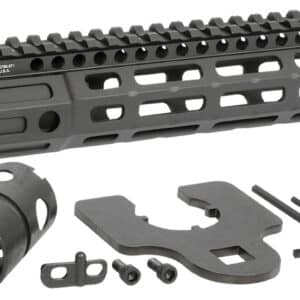 Midwest Industries MINF925 Night Fighter  9.25" M-LOK Black Hardcoat Anodized Aluminum Includes Barrel Wrench, Nut, & 5 Slot Rail