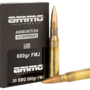 Ammo Inc 50BMG660FMJA10 Incorporated  50BMG 660gr Full Metal Jacket 10 Per Box/5 Case