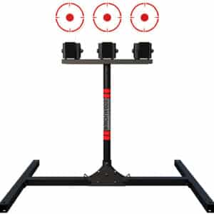 Birchwood Casey 3TPR 3 Spring Loaded Self Resting Targets Plate Rack Black/Red AR500 Steel 0.37" Thick Standing