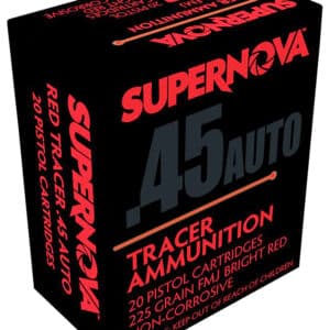 Supernova PMSN45ACR Red Tracer Non Corrosive 45ACP 225gr Full Metal Jacket 20 Per Box/50 Case