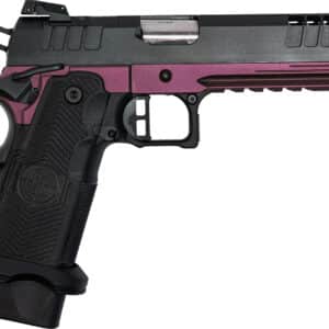 Great Lakes 1911 DS Synergy 9mm pistol with Black Cherry frame, black slide and 5 inch barrel