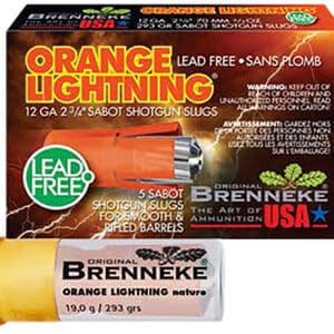 Brenneke SL122OLN Orange Lightning  12Gauge 2.75" 2/3oz Slug Shot 5 Per Box/50 Case