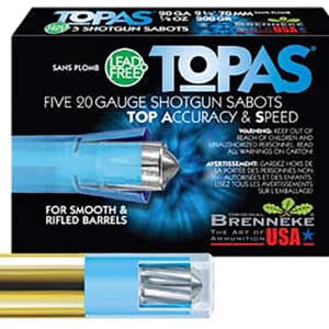 Brenneke SL202TOPN TOPAS  20Gauge 2.75" 1/2oz Sabot Slug Shot 5 Per Box/50 Case