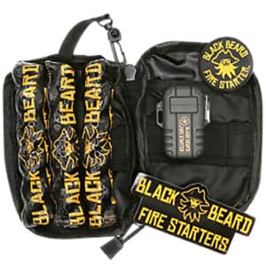 Black Beard Fire Starters SKB Ultimate Fire Kit Black Includes Ferro Rod/Plasma Arc Lighter/Organizer Case/Fire Starters/Decal