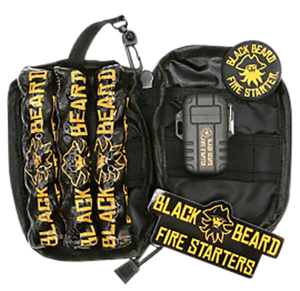 Black Beard Fire Starters SKB Ultimate Fire Kit Black Includes Ferro Rod/Plasma Arc Lighter/Organizer Case/Fire Starters/Decal