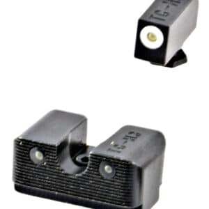 TruGlo TG231G1W Tritium Pro  Low, White Outline Tritium Front/Green Tritium Rear/Black Nitride Fortress Frame, Compatible w/Most Glock Except MOS, Front Post/Rear Dovetail Mount