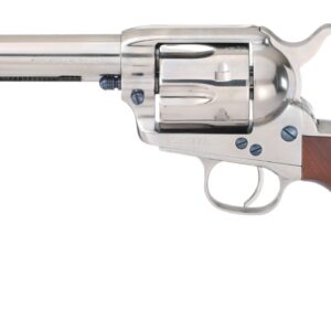 Taylors and Company Gunfighter revolver, nickel finish, 5.5 inch barrel, walnut grip