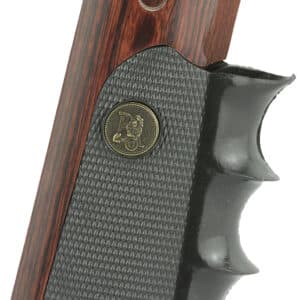 Pachmayr 00423 American Legend Grip Wraparound Black Rubber with Rosewood Trim & Finger Grooves for 1911