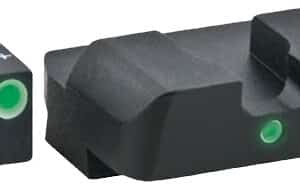 AmeriGlo GL101 i-Dot Sight  Set for Glock  Green Tritium White Outline Front Sight-Green Tritium Rear Sight