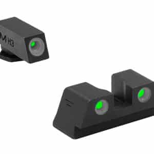 Meprolight USA 102203131 Tru-Dot Adjustable Sights  Green Tritium White Outline Front Sight-Green Tritium White Outline Rear Sight Glock 42