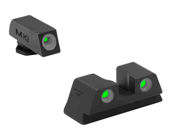 Meprolight USA 102203131 Tru-Dot Adjustable Sights  Green Tritium White Outline Front Sight-Green Tritium White Outline Rear Sight Glock 42