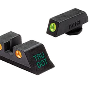 Meprolight USA 102243301 Tru-Dot  Green Tritium White Outline Front Sight-Orange Tritium White Outline Rear Sight Glock 17/19/22/23