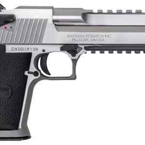 Magnum Research DE50SRMB Desert Eagle Mark XIX 50 AE 6" with Muzzle Brake 7+1 Overall Stainless Steel Black Rubber Grip