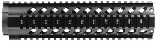 Aim Sports MT061 AR Handguard  10" Mid-Length Style Made of Aluminum with Black Anodized Finish & Quad Rail