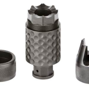Spikes Tactical SAKB0100 Barking Spider2 Muzzle Brake Black Nitride 4140 Chromoly Steel with 1/2"-28 tpi Threads, 3.75" OAL & 1.40" Diameter for 5.56x45mm NATO