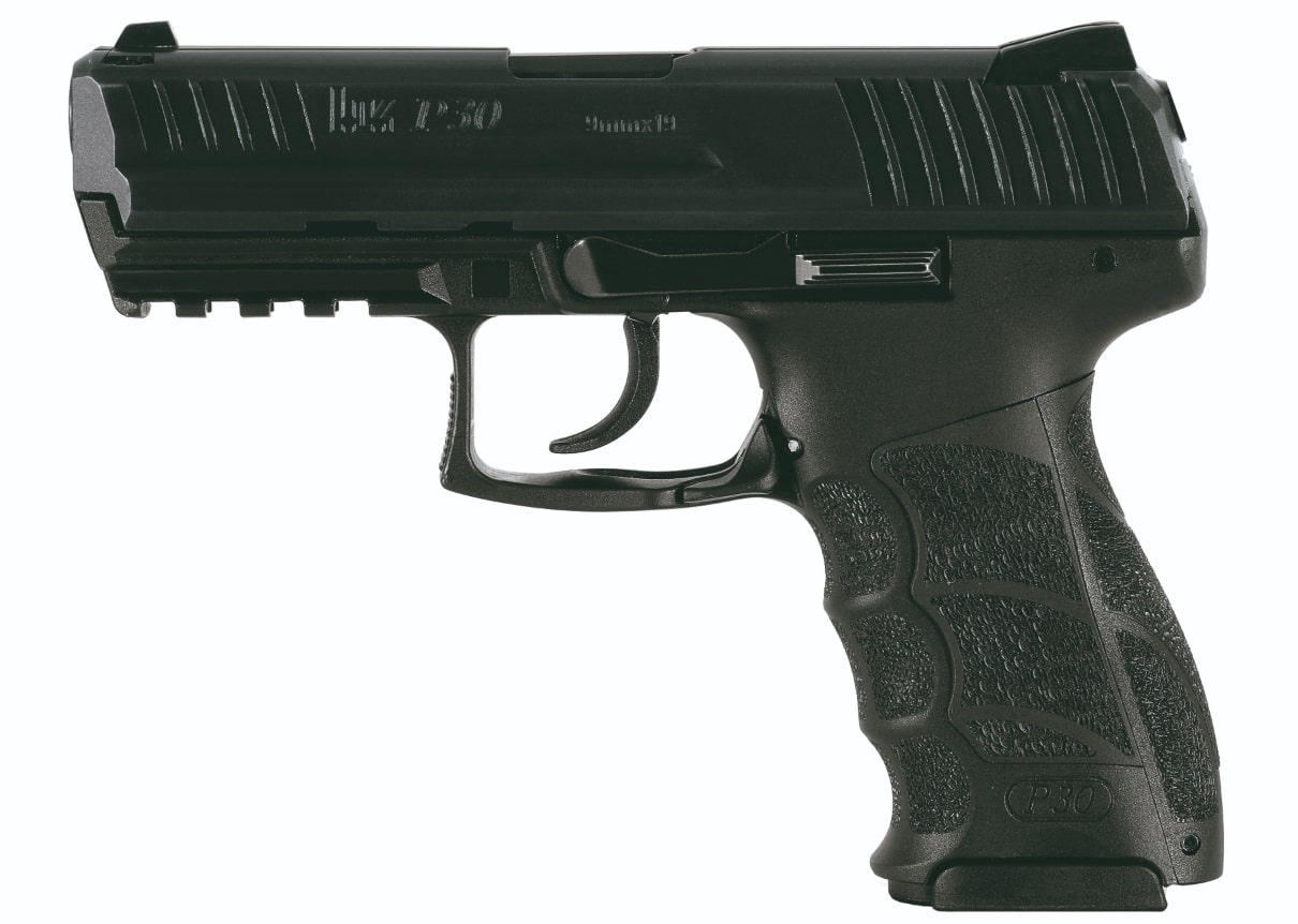 Heckler & Koch P30 9mm V1 LEM pistol, black, 3.85 in barrel, two magazines